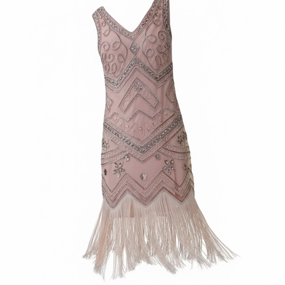 Turn heads in this slinky, lined, beaded dress, prom, mother of bride. Small
